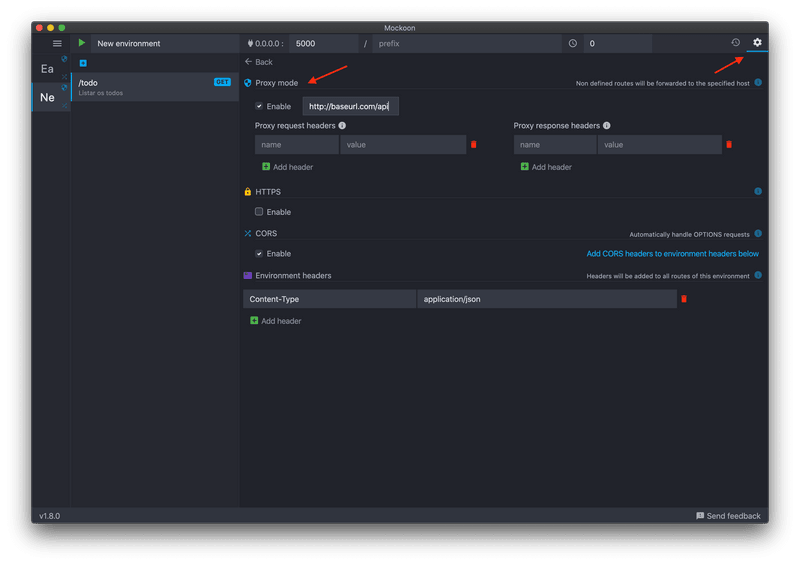 Proxy mode